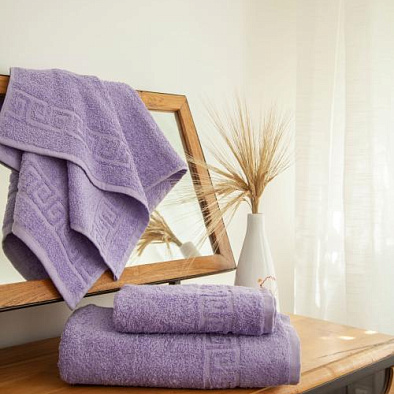 Махровое полотенце для ванной лавандовое